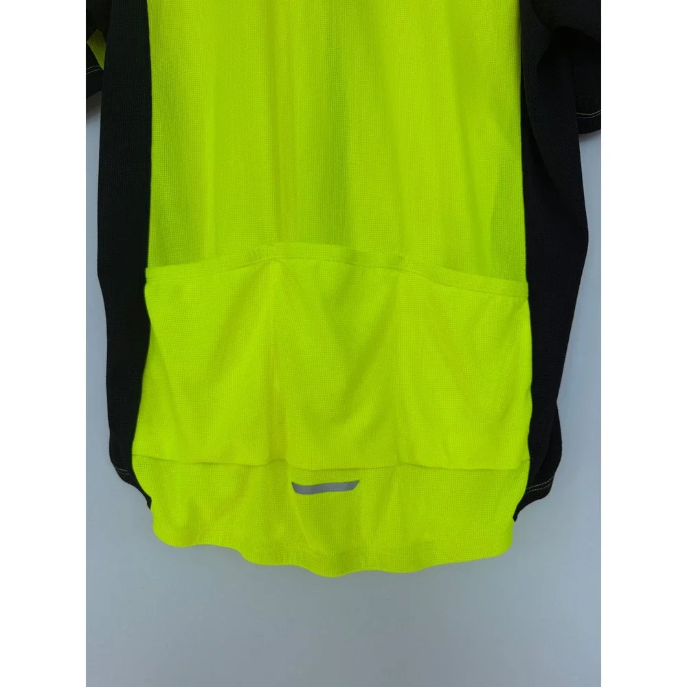 Bontrager Solstice Cycling Jersey Mens XL Short Neon Yellow Full Zip Bike Hiking - Picture 3 of 10